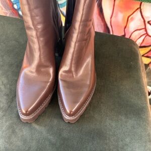 Franco Satro Tallon leather brown booties